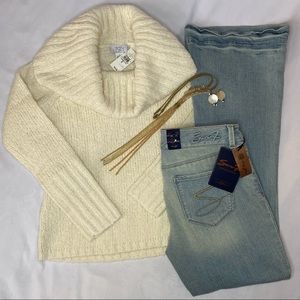 LOFT Wool Blend Ivory Sweater